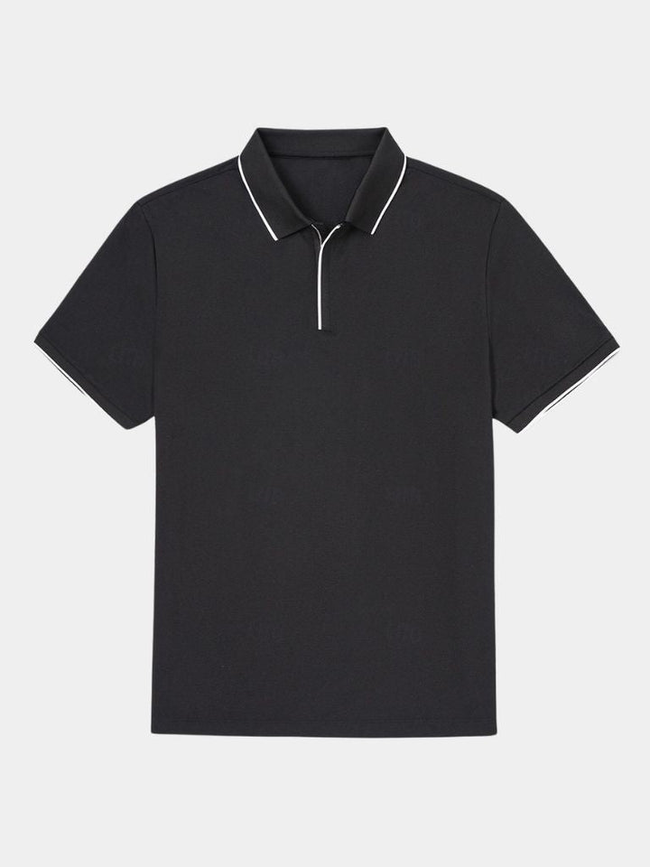 Iwan | Zwarte polo met ritskraag