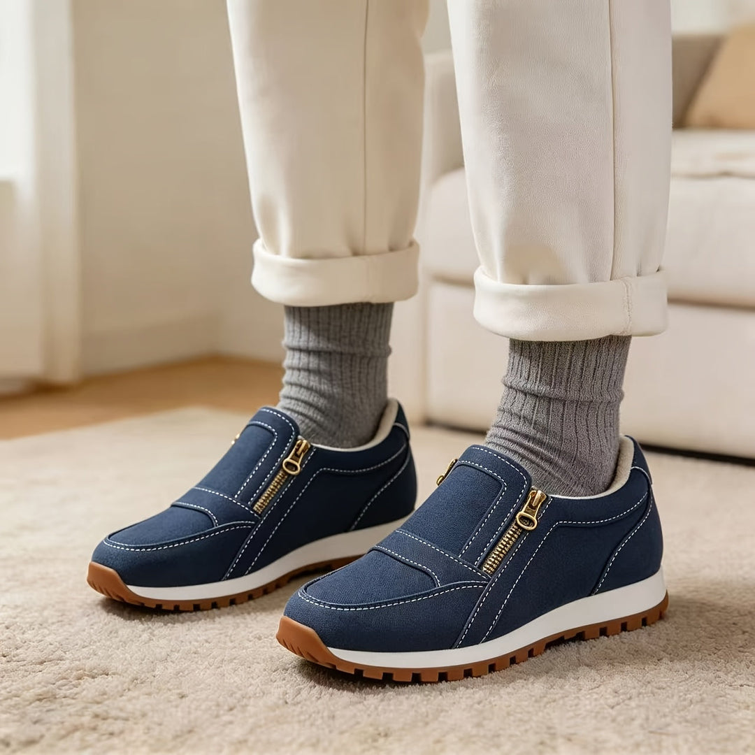 Janneke | Warme slip-on sneaker met dubbele rits