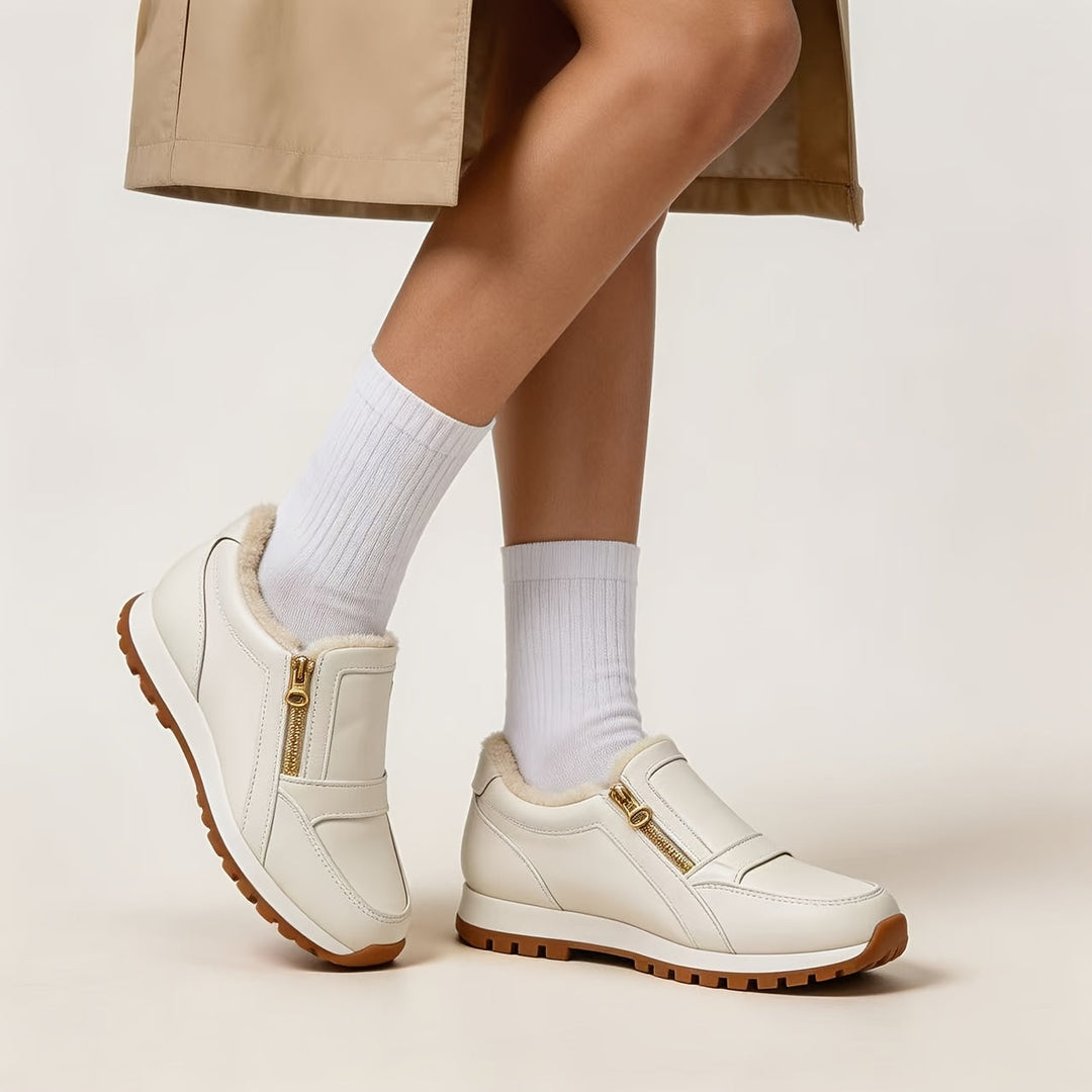 Janneke | Warme slip-on sneaker met dubbele rits