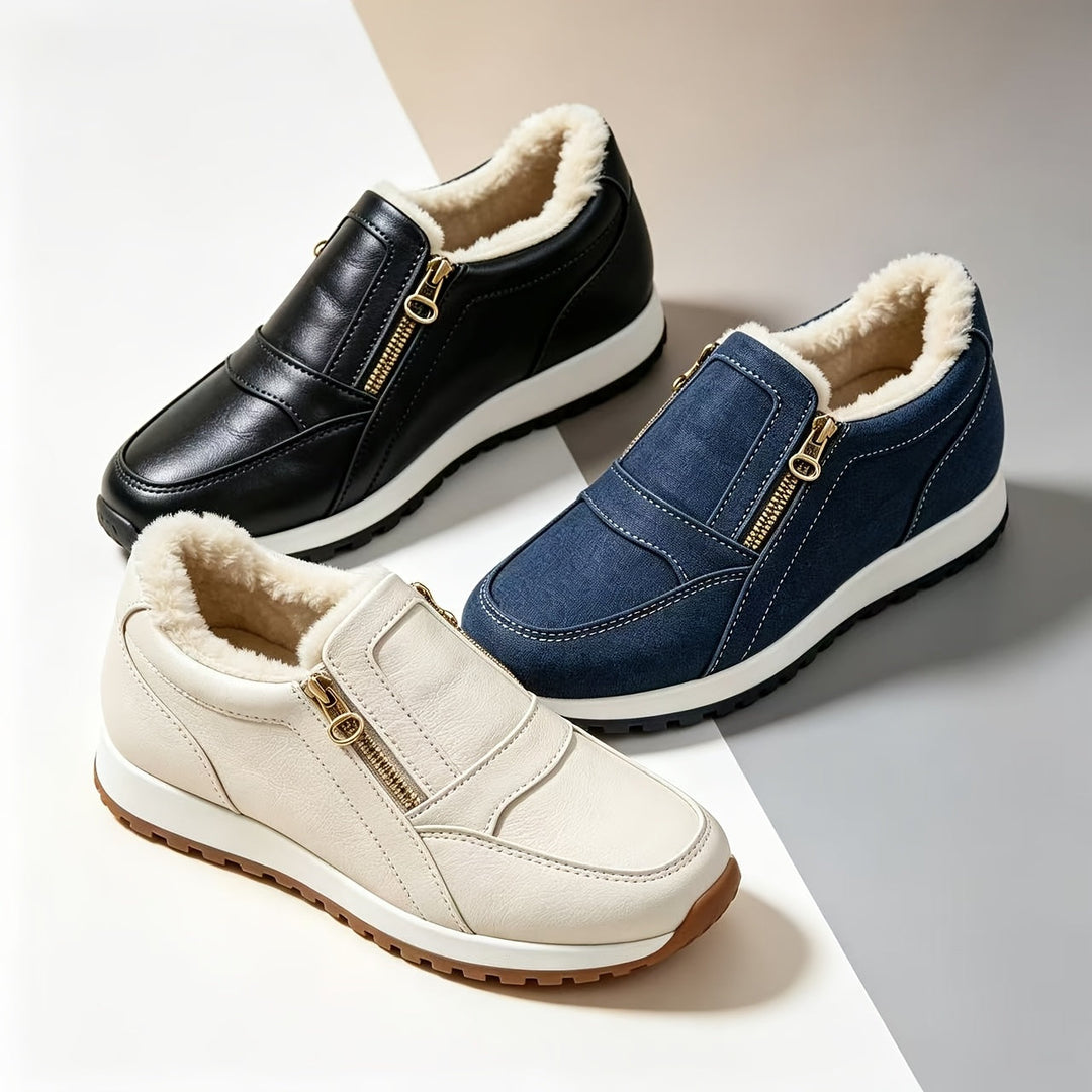 Janneke | Warme slip-on sneaker met dubbele rits