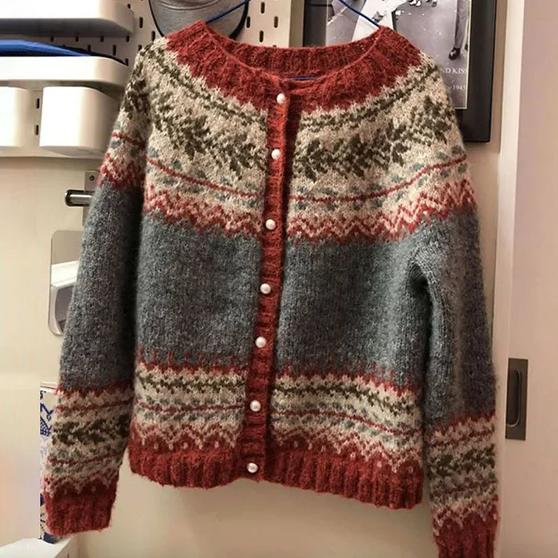 Joke | Handgebreid Vest met Noors Motief