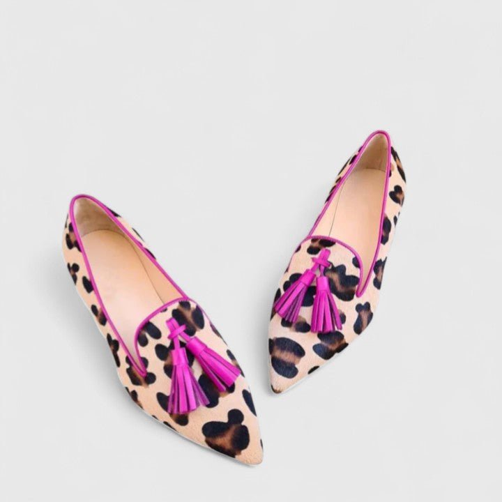 Maud | Spitse loafer met dierenprint en kwastjes