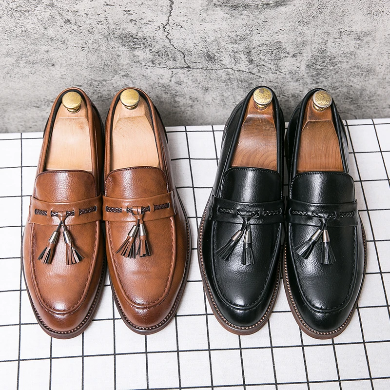 Kamiel | Leren loafers met kwastjes