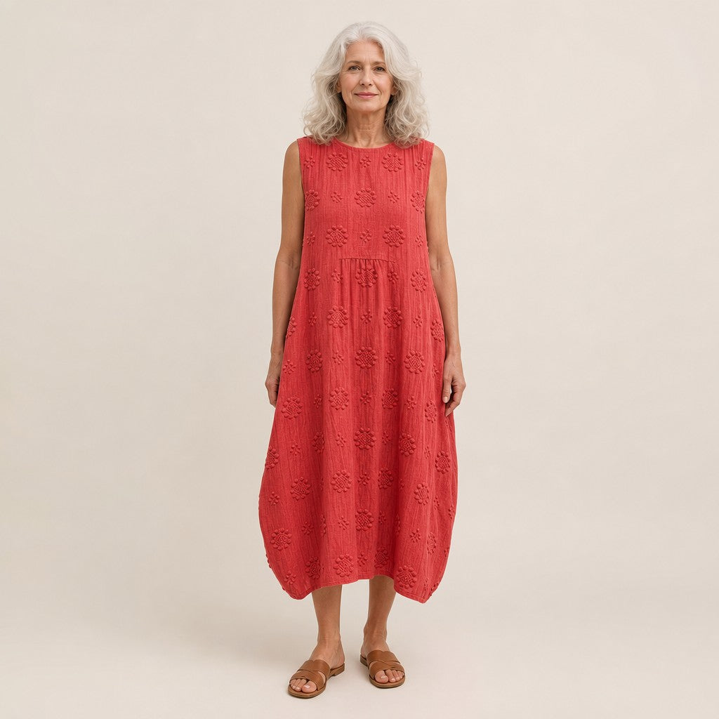 Jolanda | Mouwloze midi-jurk in rood