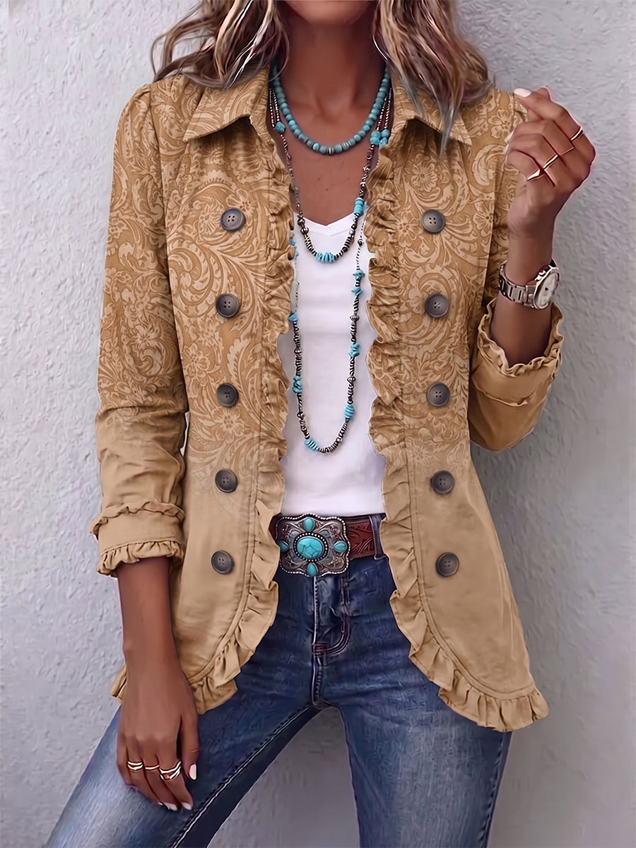 Lieke | Ruchesjasje met westernprint