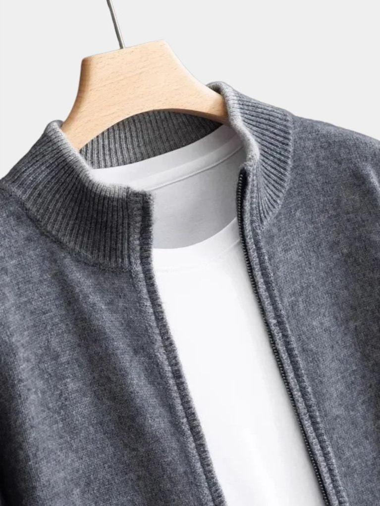 Wilbert | Taupe open gebreid vest