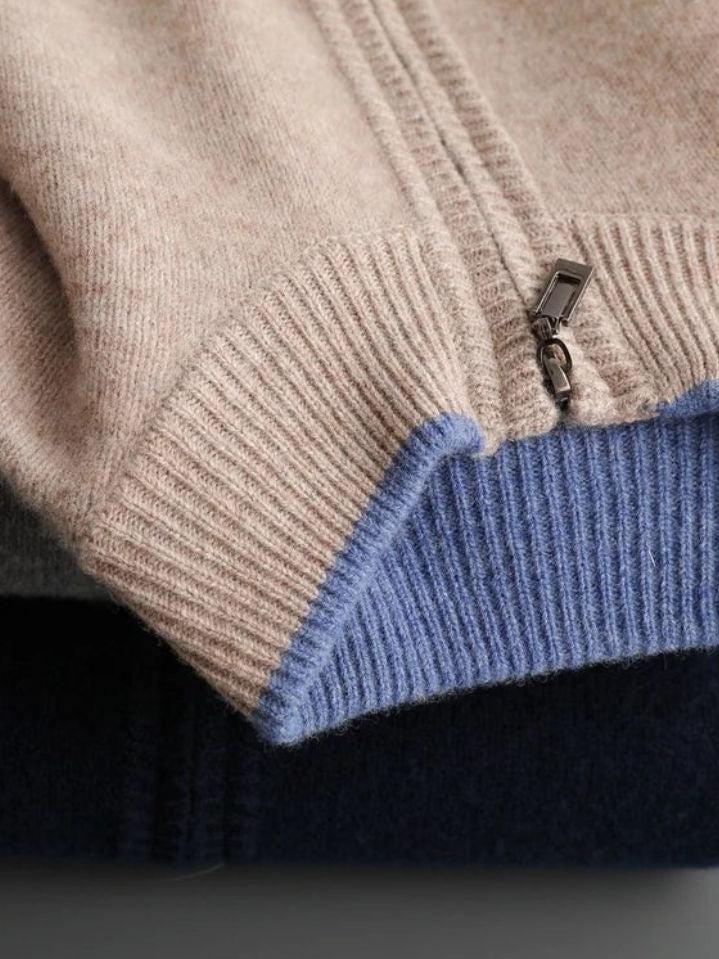 Wilbert | Taupe open gebreid vest