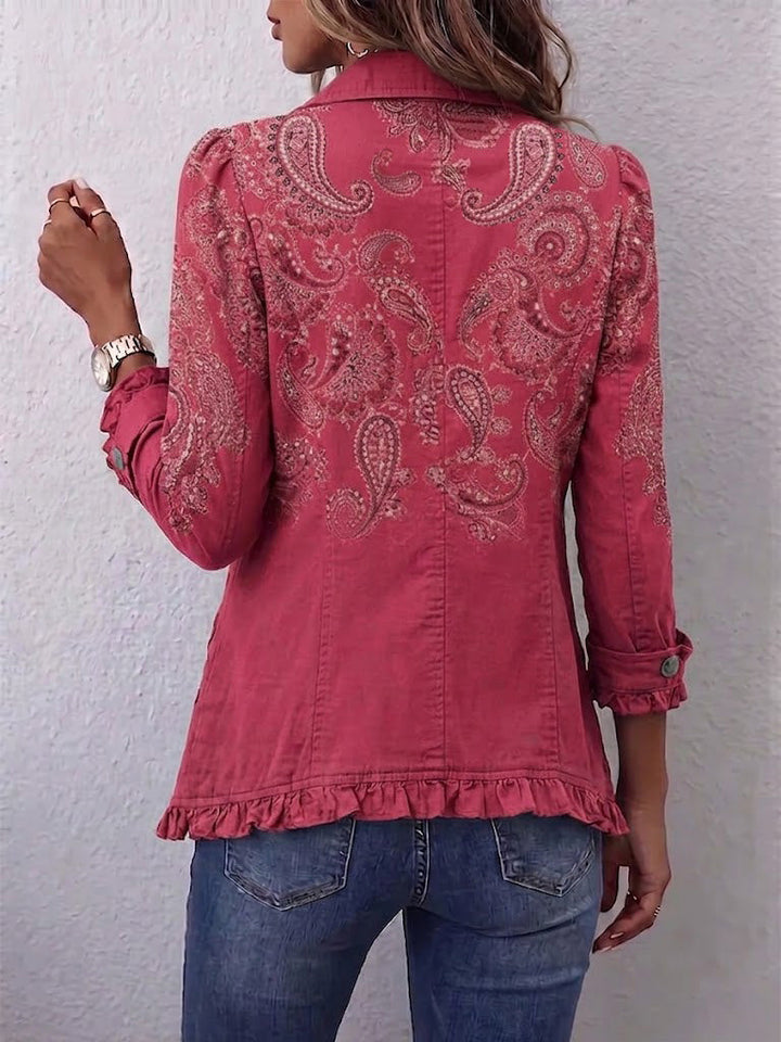 Maartje | Vintage jasje met paisleyprint en ruches