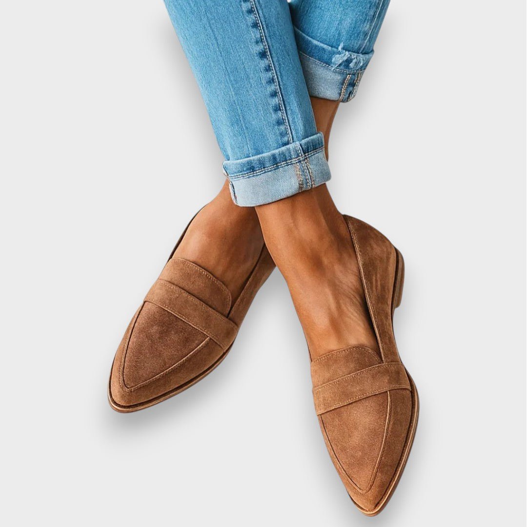 Katrien | Grijze suède loafer