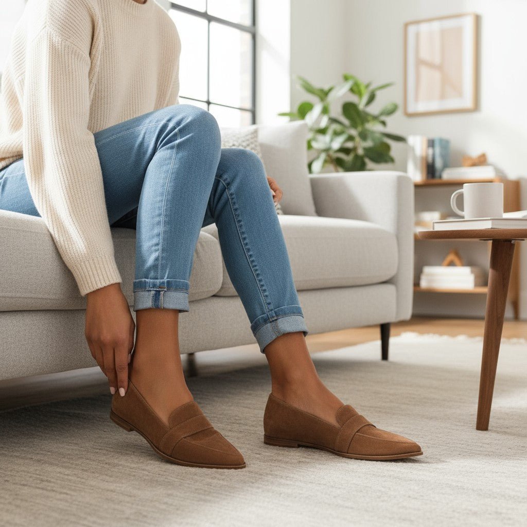 Katrien | Grijze suède loafer