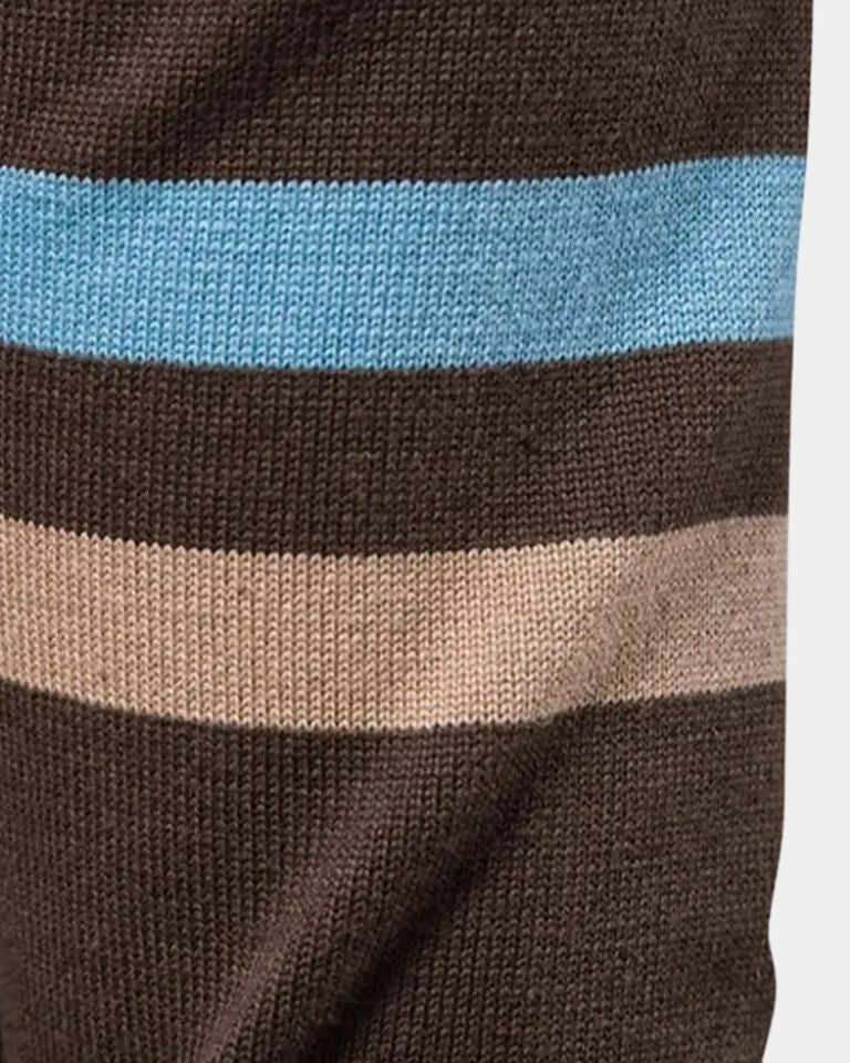Dedde | Bruin colourblock vest met rits