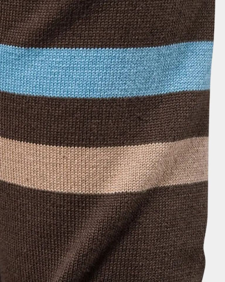 Dedde | Bruin colourblock vest met rits