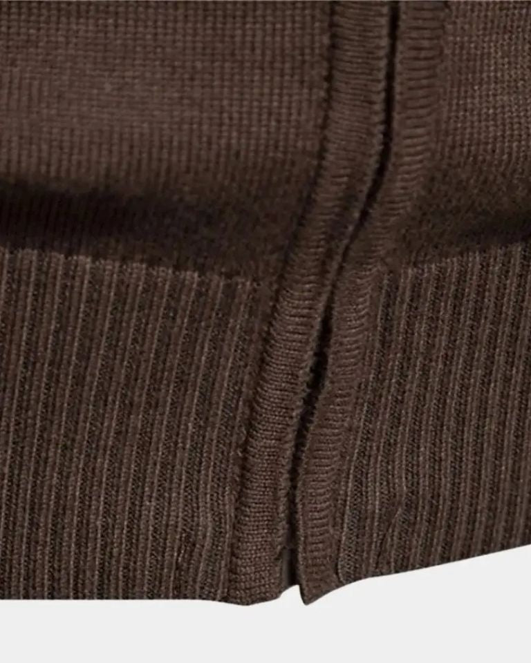 Dedde | Bruin colourblock vest met rits