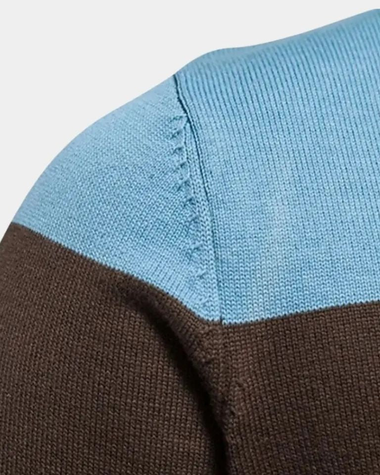 Dedde | Bruin colourblock vest met rits