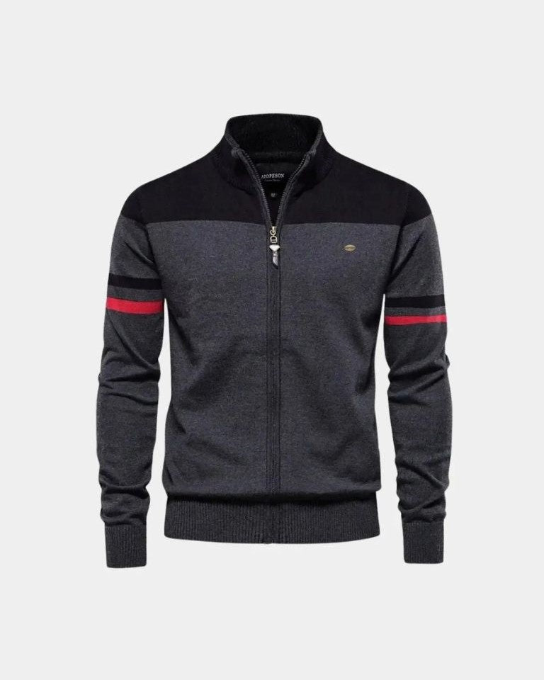 Dedde | Bruin colourblock vest met rits