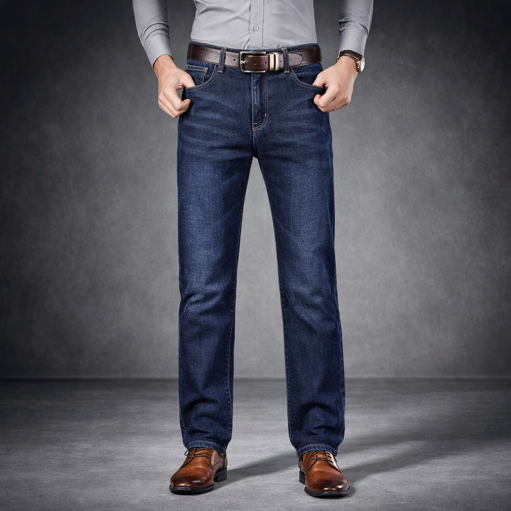Meindert | Klassieke jeans met rechte pijpen en stretch