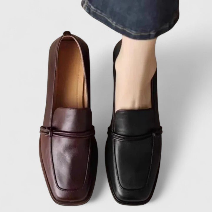 Els | Zwarte loafer met blokhak
