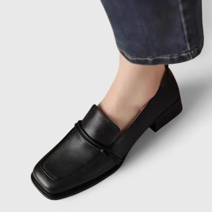 Els | Zwarte loafer met blokhak