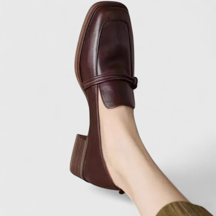Els | Zwarte loafer met blokhak