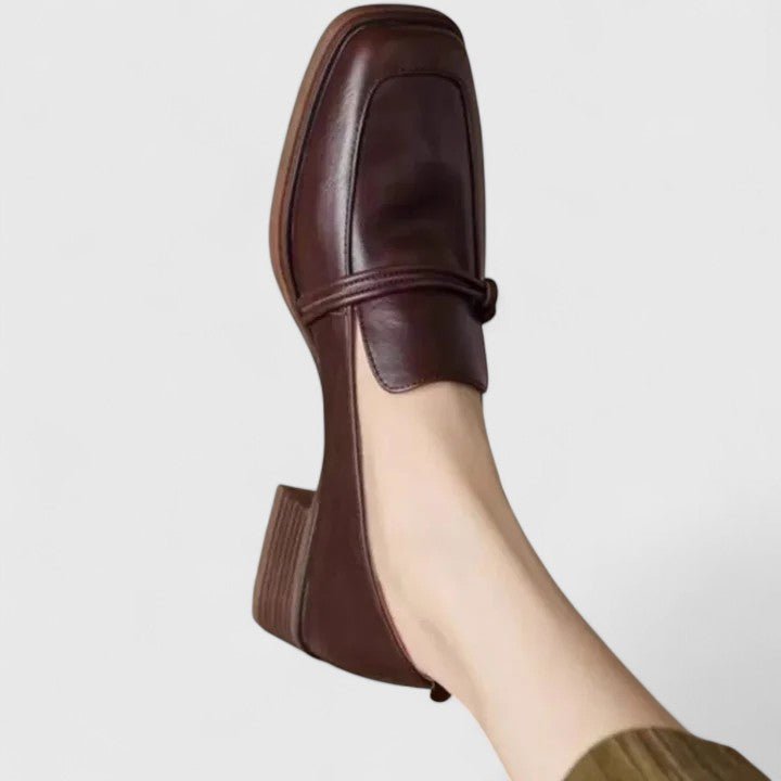 Els | Zwarte loafer met blokhak