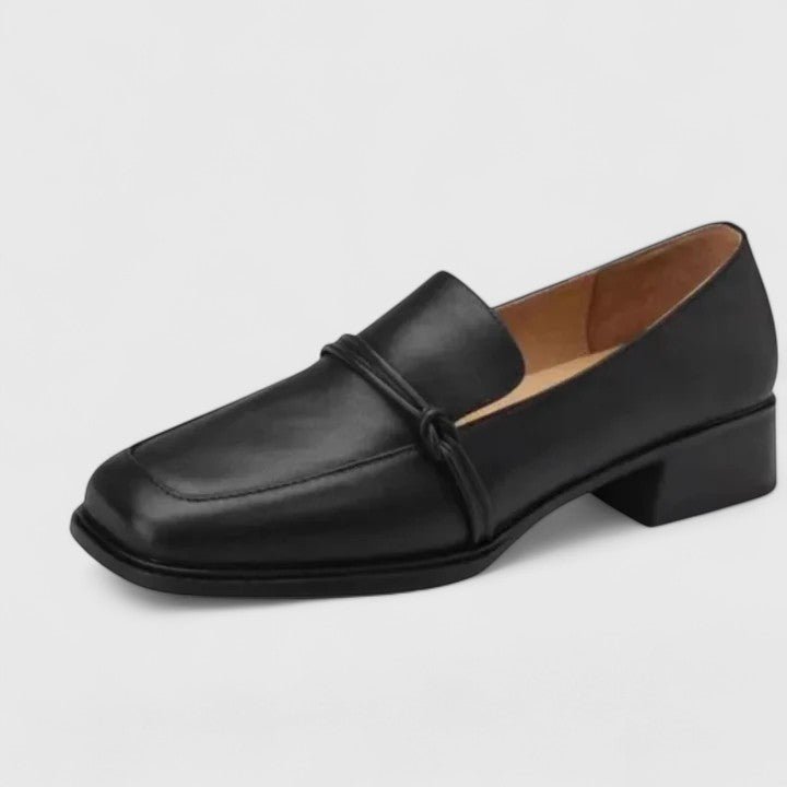 Els | Zwarte loafer met blokhak