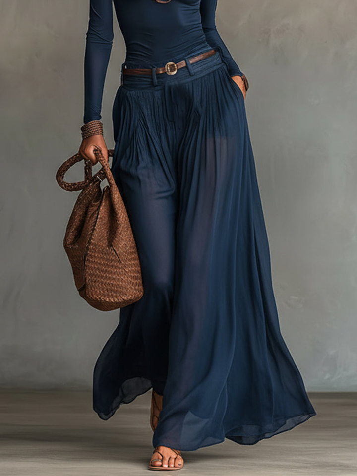 Minke | Set met one-shoulder body en chiffon maxirok