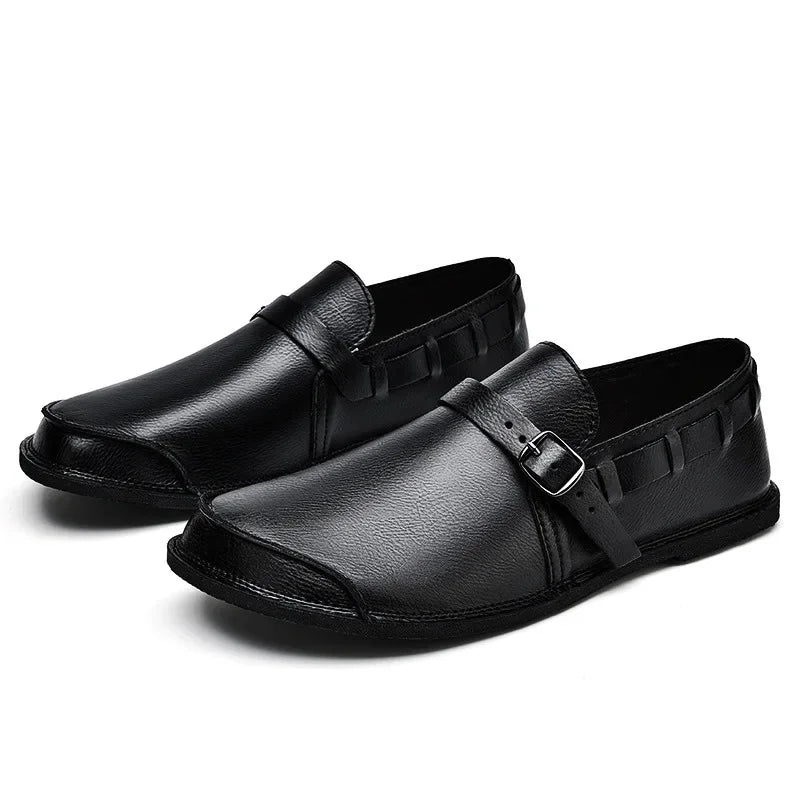 Minne | Leren loafers met gesp