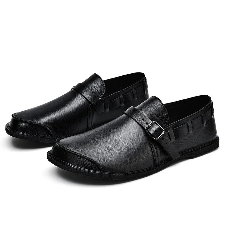 Minne | Leren loafers met gesp