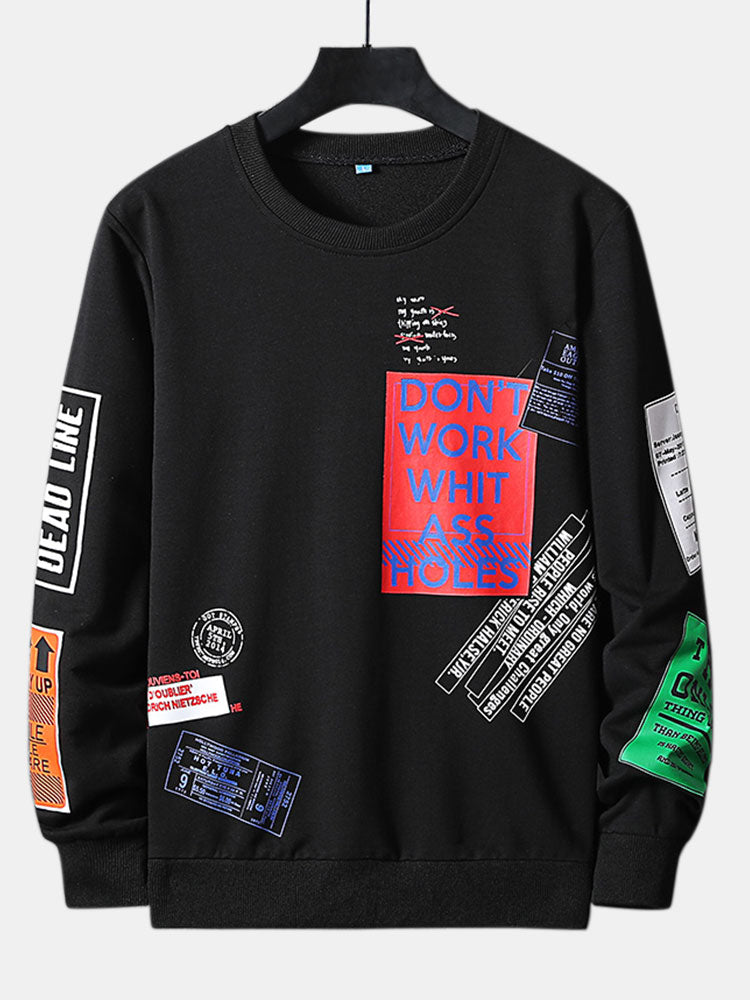 Nathan | Sweater met label- en tekstopdruk