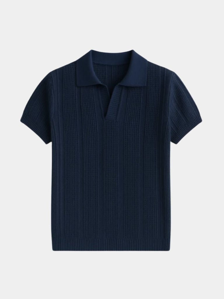 Nicolaas | Crèmekleurige polo met structuur