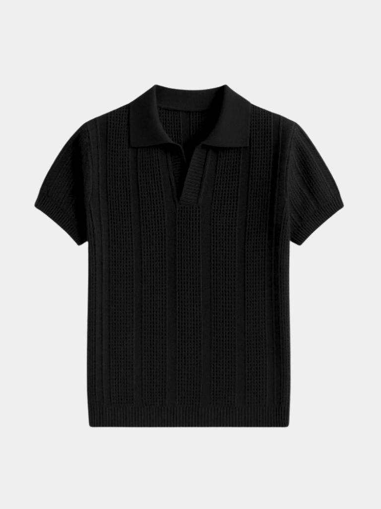 Nicolaas | Crèmekleurige polo met structuur
