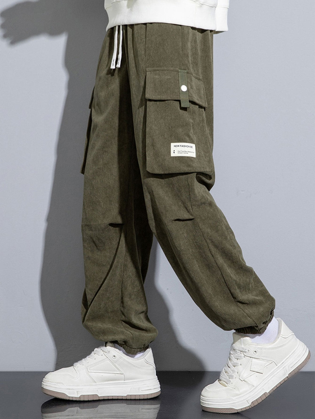 Niek | Corduroy cargo joggingbroek