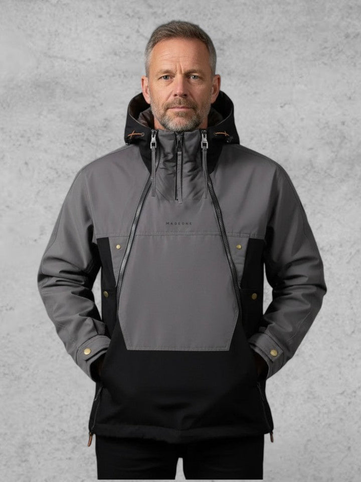 Klaas | Grijze winteranorak met capuchon