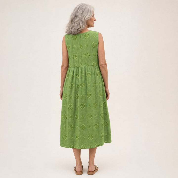 Astrid | Mouwloze midi-jurk in groen