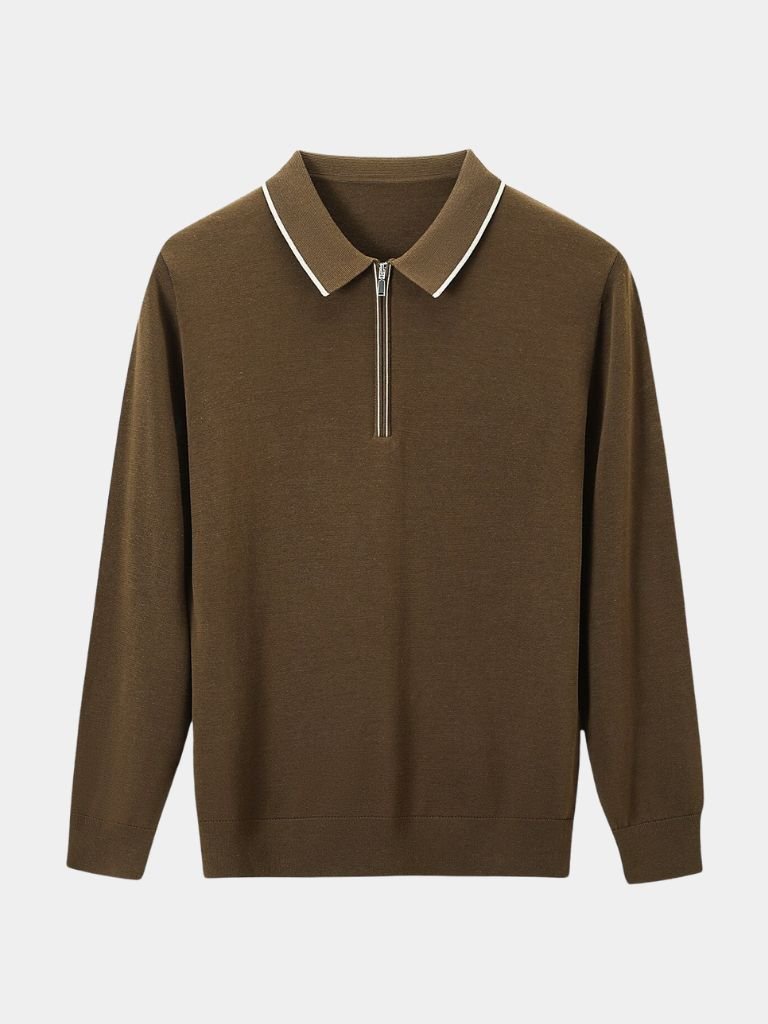Olaf | Polo met lange mouwen en rits