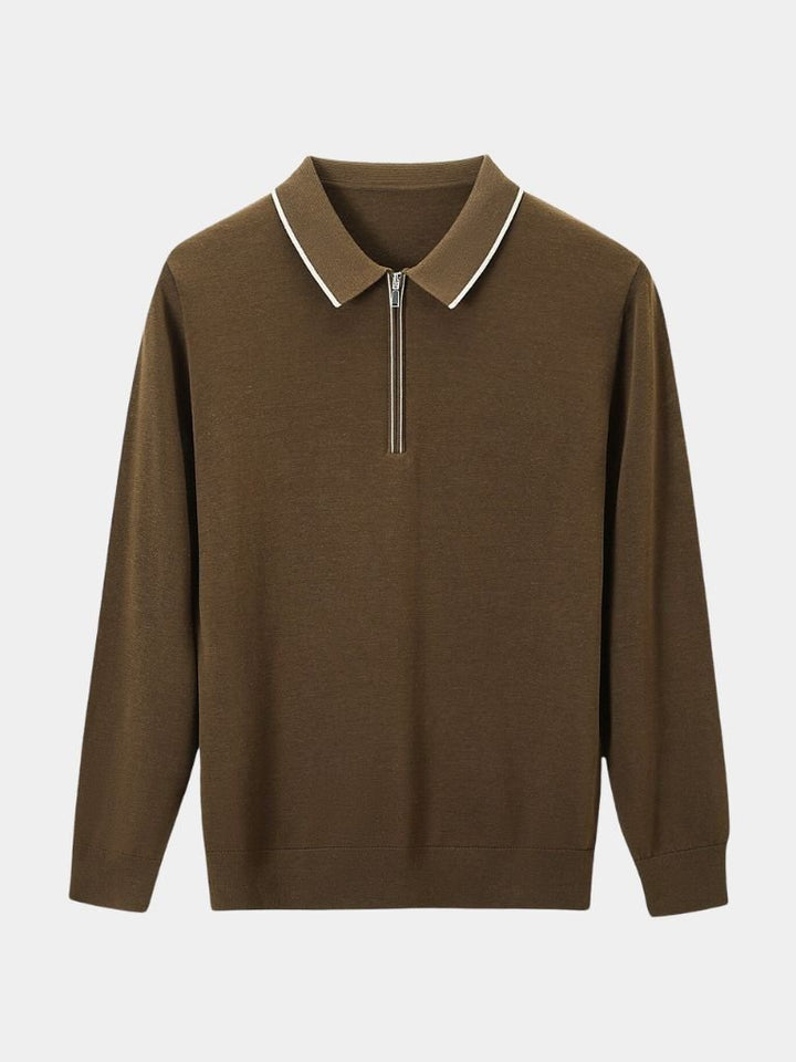 Olaf | Polo met lange mouwen en rits