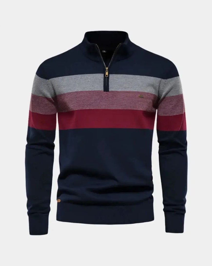 Rein | Colourblock trui met opstaande kraag