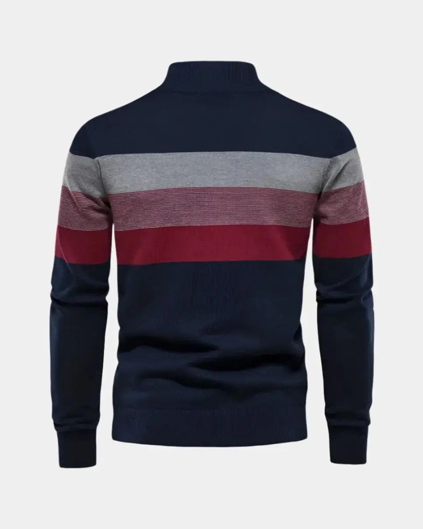 Rein | Colourblock trui met opstaande kraag