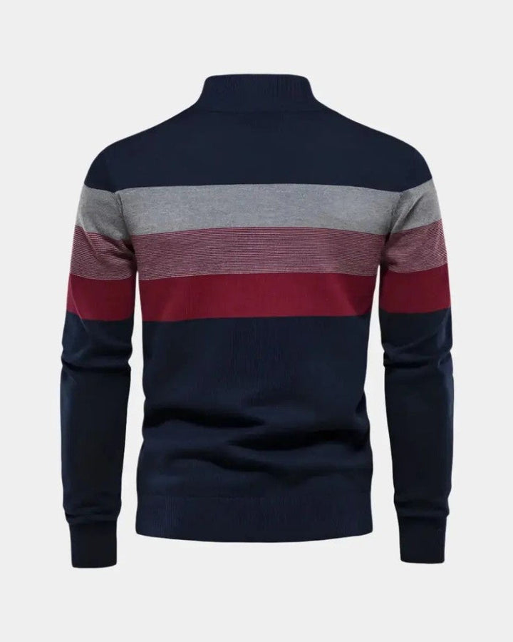 Rein | Colourblock trui met opstaande kraag