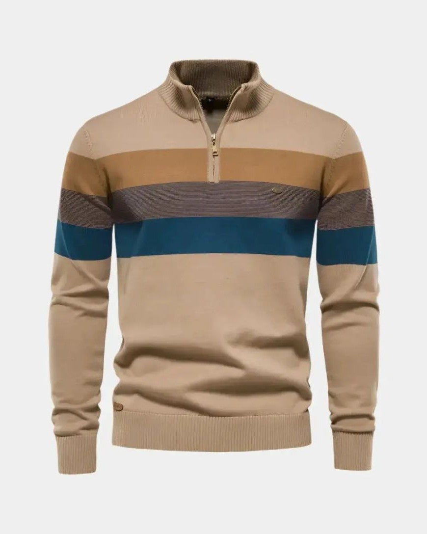 Rein | Colourblock trui met opstaande kraag
