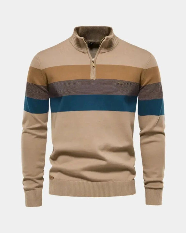Rein | Colourblock trui met opstaande kraag