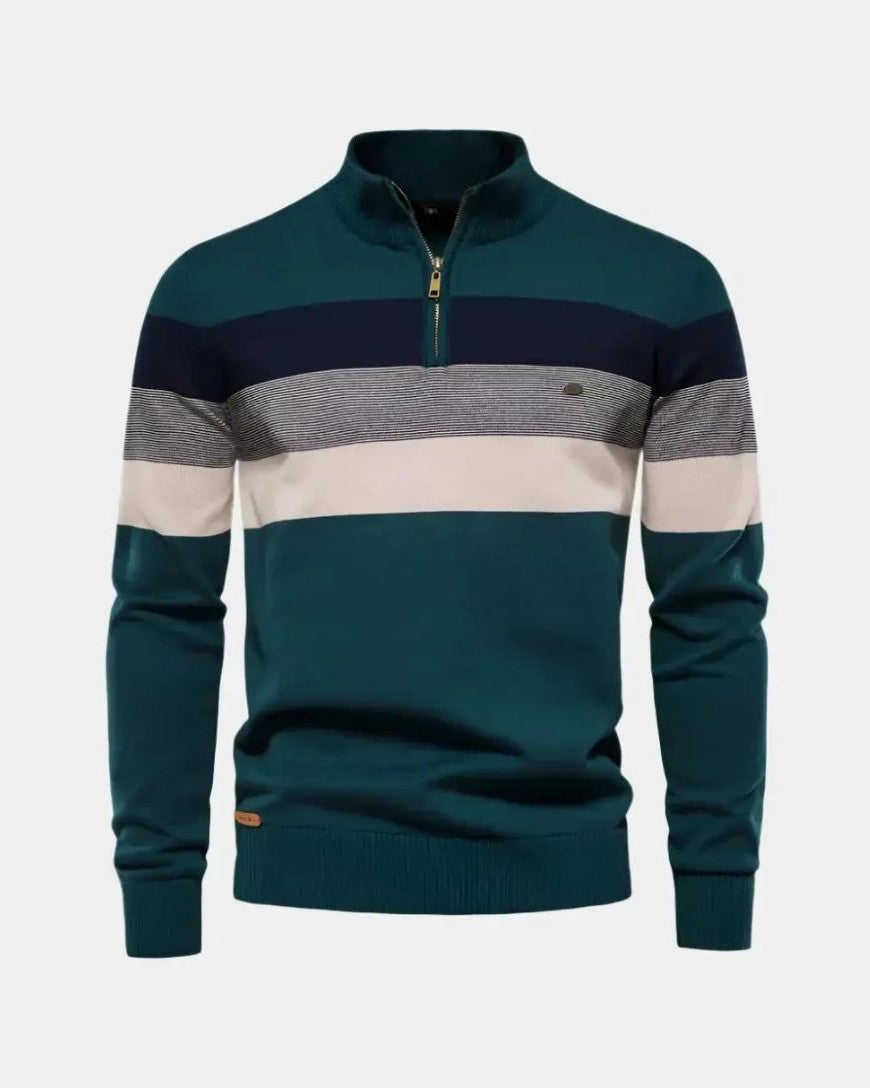 Rein | Colourblock trui met opstaande kraag
