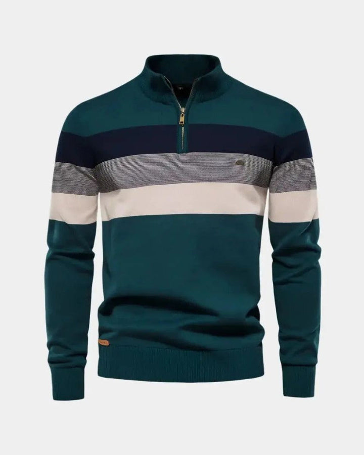Rein | Colourblock trui met opstaande kraag
