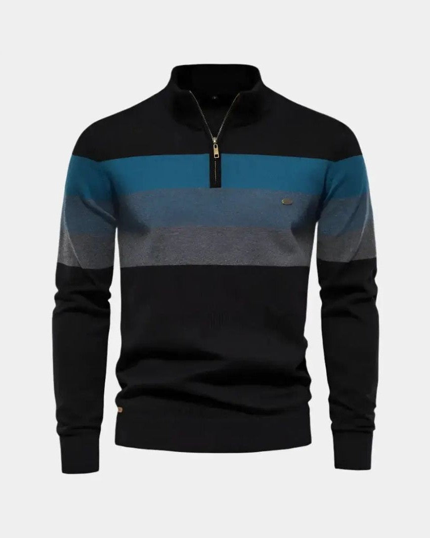 Rein | Colourblock trui met opstaande kraag
