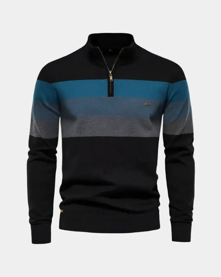 Rein | Colourblock trui met opstaande kraag
