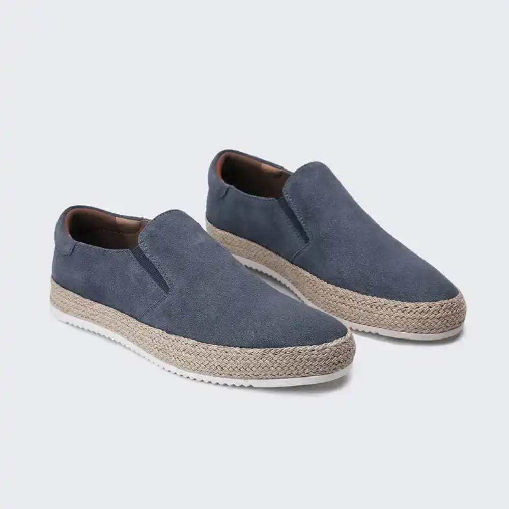 Patrick | Blauwe suède zomerloafers