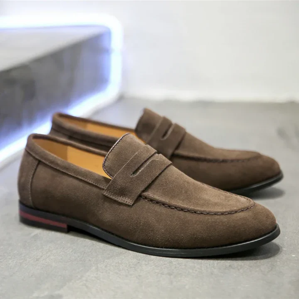 Peer | Groene suède zomerloafers