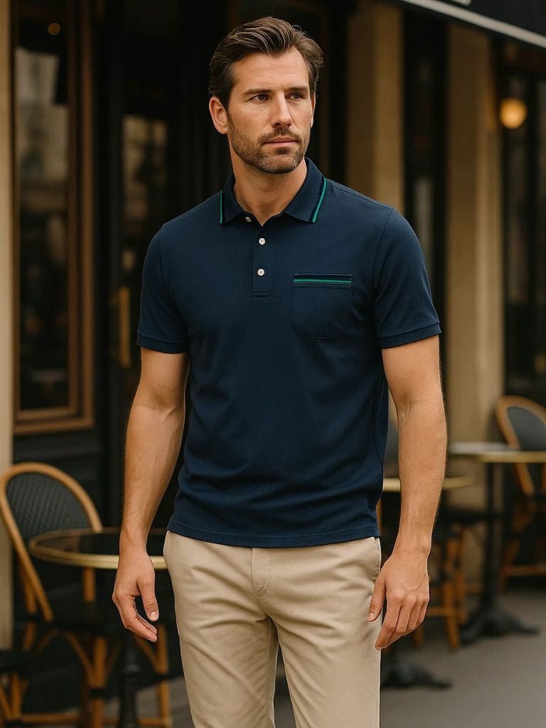 Quinten | Witte polo met borstzak