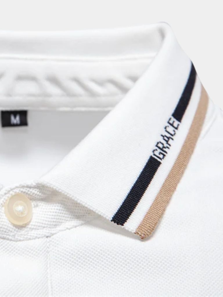 Quinten | Witte polo met borstzak