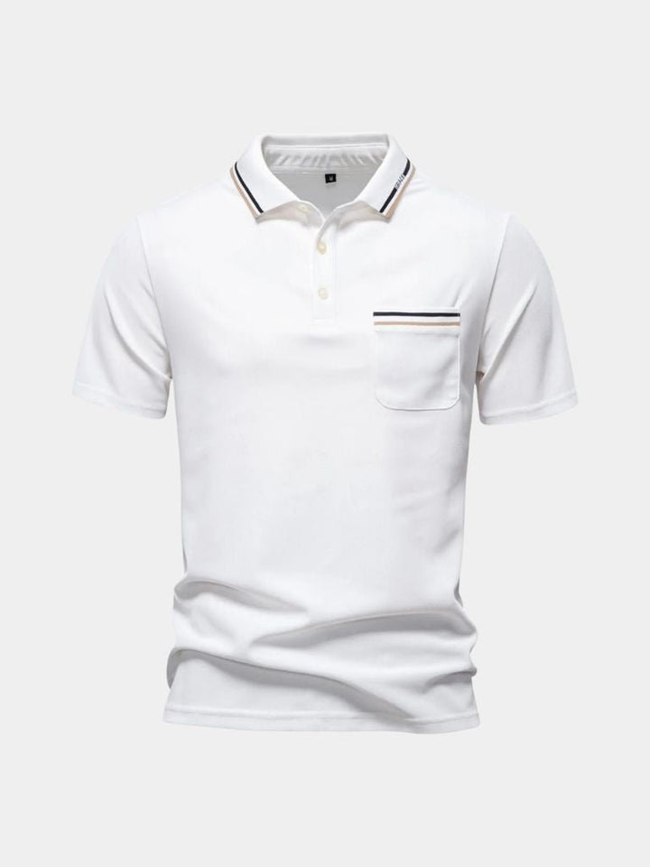 Quinten | Witte polo met borstzak